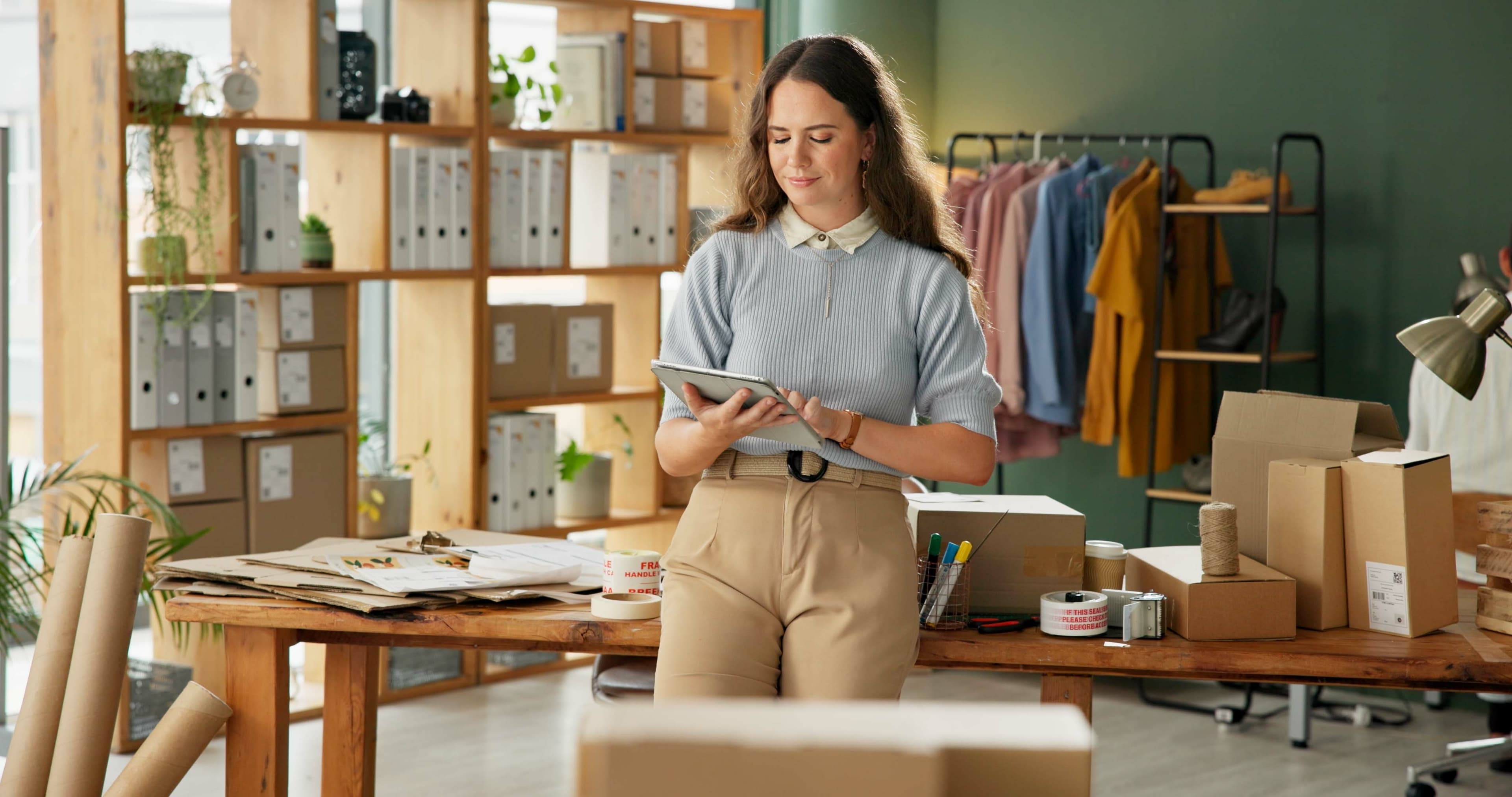 retail business owner with tablet